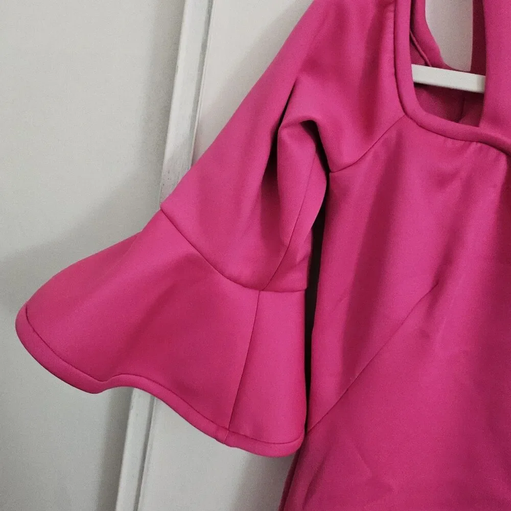 Black Halo Dress 8 Pink Eve Cold Shoulder Sheath Poppy‎ Flutter Sleeve